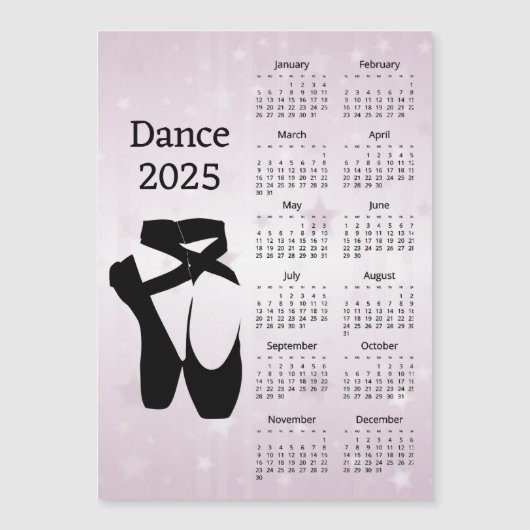 Dance 2025カレンダー磁気カード (正面)