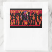 dance-295134ダンスパーティーディスコ音楽60iesシルホウ 長方形シール (バッグ)