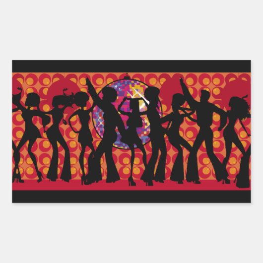 dance-295134ダンスパーティーディスコ音楽60iesシルホウ 長方形シール (正面)