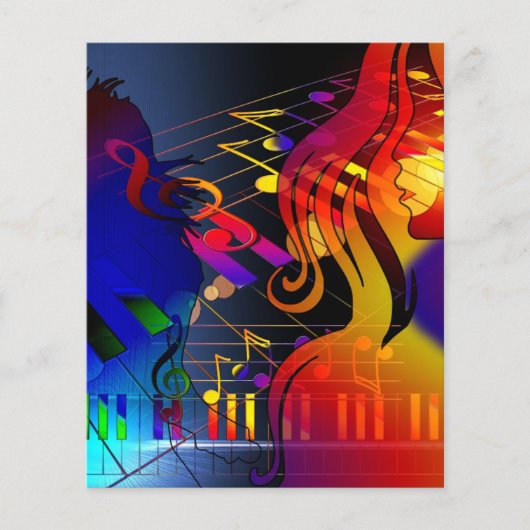 dance-409011ダンスミュージックトレブルクレフ、 音符記号音楽 チラシ (正面)