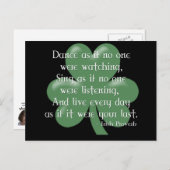 Dance as もし :: Irish Proverb (ホワイトデザイン) ポストカード (正面/裏面)