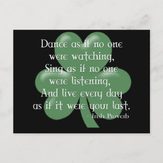 Dance as もし :: Irish Proverb (ホワイトデザイン) ポストカード