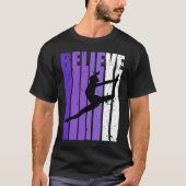 Dance Believe Silhouette Colorful Purple Leaping Tシャツ (正面)