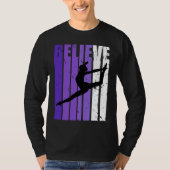Dance Believe Silhouette Colorful Purple Leaping Tシャツ (正面)