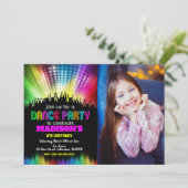 Dance Birthday Party Photo Invitation Girls 招待状 (スタンド正面)