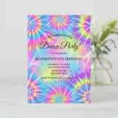 Dance Birthday Party Tie Dye Glow Dance Disco 招待状 (スタンド正面)