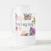 Dance butterflies Garden フロストグラスビールジョッキ (正面左)