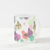 Dance butterflies Garden フロストグラスマグカップ (正面右)