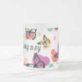Dance butterflies Garden フロストグラスマグカップ (中央)