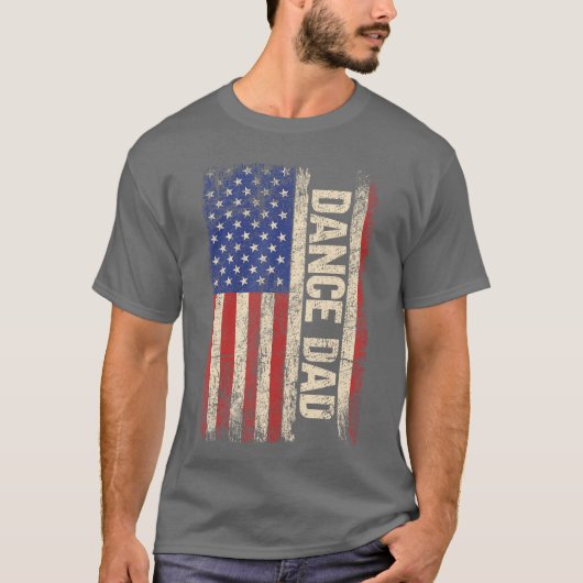 Dance Dad US American Flag Dancer Dancing Father M Tシャツ (正面)
