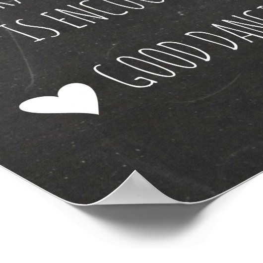 Dance Floor Rulesの記号 |黒板おもしろい標識 ポスター (角)