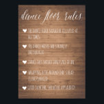 Dance Floor Rules sign | Rustic fun sign ポスター<br><div class="desc">Have fun at your wedding,  add a special touch with this nice sign. Woodland rustic wedding sign.</div>