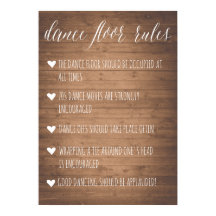 Dance Floor Rules sign | Rustic fun sign
