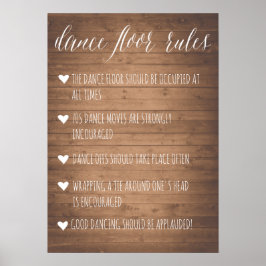 Dance Floor Rules sign | Rustic fun sign ポスター
