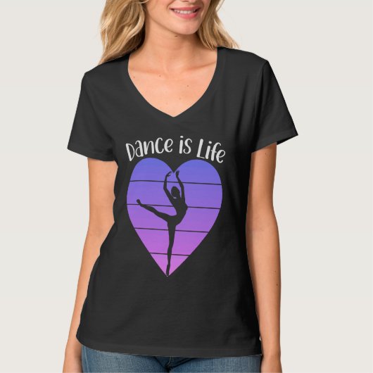 Dance is Life Ballet Dancing Saying Ballerina Danc Tシャツ (正面)