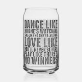 Dance Like No One's Watching Grunge Quote ガラス缶 (正面)