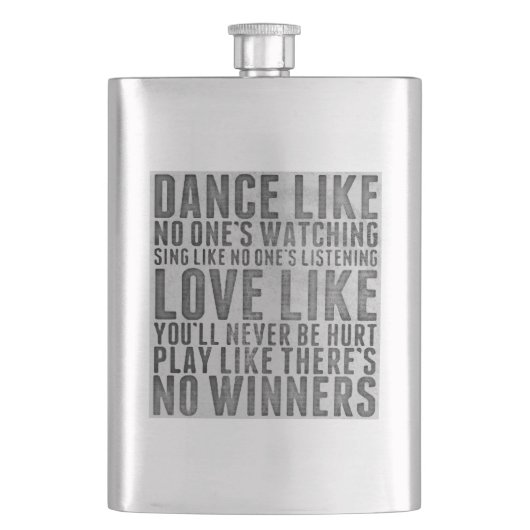 Dance Like No One's Watching Grunge Quote フラスク (正面)
