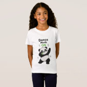 Dance Mode ON Cute Panda Girls T-Shirt Funny Danci Tシャツ (正面フル)