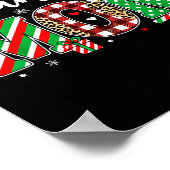 Dance Mom Christmas Buffalo Plaid Leopard Santa Ha ポスター (角)