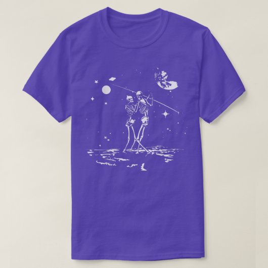 Dance of Death Macabre Skeleton Dancing On The Moo Tシャツ (デザイン正面)