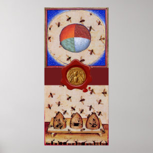 DANCE OF THE HONEY BEES, 4 ELEMENTS,Red Wax Seal ポスター