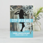 Dance Party Bat Mitzvah Invitation in Sky 招待状 (スタンド正面)