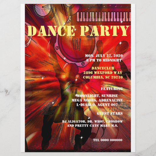 DANCE PARTY  FLYER AANPASBAAR ,TEKST チラシ (正面)
