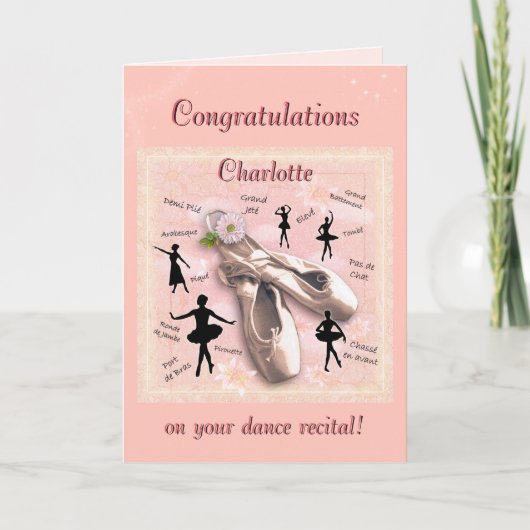 Dance Recital Card with customizable text カード (正面)