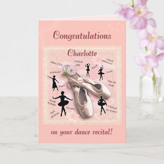 Dance Recital Card with customizable text カード (蘭)