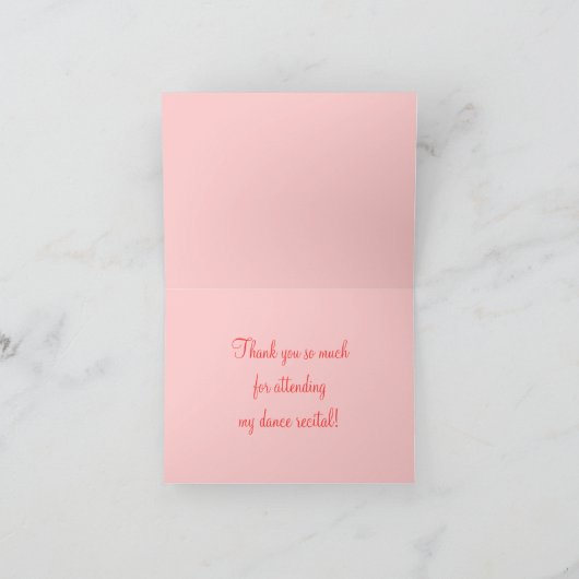 Dance Recital Shoesにご参加いただき、ありがとうございます サンキューカード (内部)