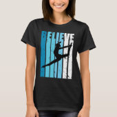 Dance Retro Believe Turquoise Dancer Dancing Fan W Tシャツ (正面)