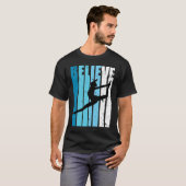 Dance Retro Believe Turquoise Dancer Dancing Fan W Tシャツ (正面フル)