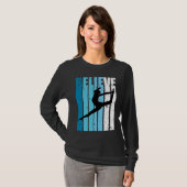 Dance Retro Believe Turquoise Dancer Dancing Fan W Tシャツ (正面フル)