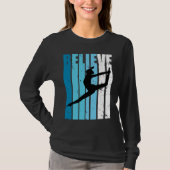 Dance Retro Believe Turquoise Dancer Dancing Fan W Tシャツ (正面)