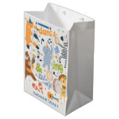 Dance sing and play kids birthday ミディアムペーパーバッグ (正面アングル)