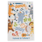 Dance sing and play kids birthday ミディアムペーパーバッグ (正面)