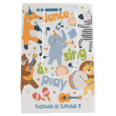 Dance sing and play kids birthday ミディアムペーパーバッグ (裏面)