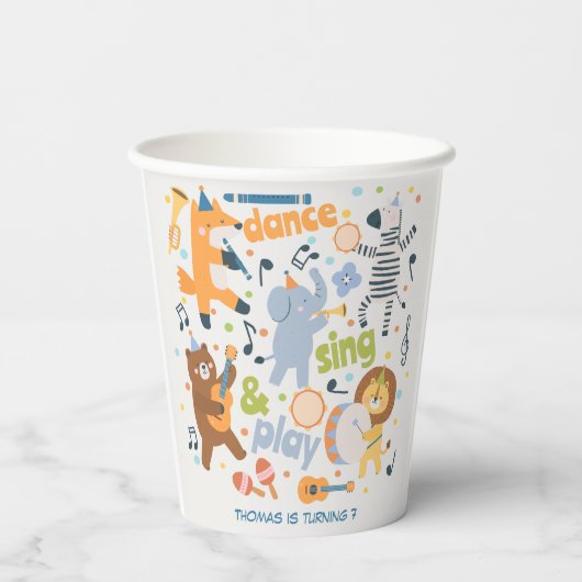 Dance sing and play kids birthday 紙コップ (裏面)