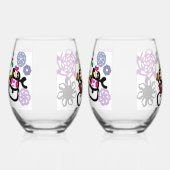 Dance Snowman and Snowwoman ステムなしワイングラス (左)