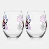 Dance Snowman and Snowwoman ステムなしワイングラス (右)