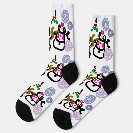 Dance Snowman and Snowwoman ソックス (左)