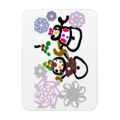 Dance Snowman and Snowwoman マグネット (縦)