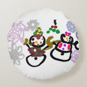 Dance Snowman and Snowwoman ラウンドクッション (裏面)