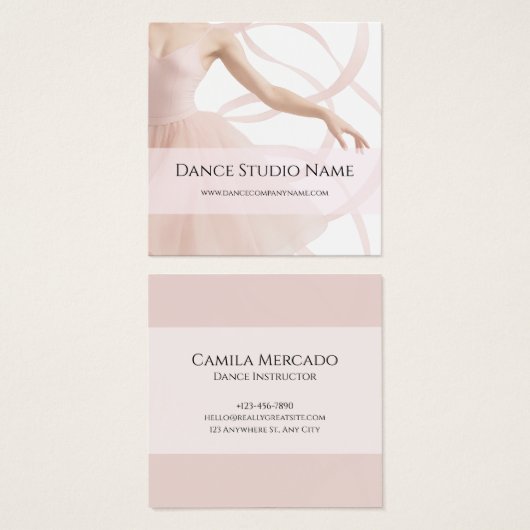 Dance Studio Ballerina Pastel Pink Socials (正面&裏面)