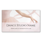 Dance Studio Ballet Dancer Pastel Pink Website マグネット名刺 (正面)