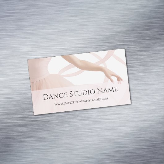 Dance Studio Ballet Dancer Pastel Pink Website マグネット名刺 (インサイチュ)