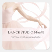 Dance Teacher Studio Pastel Pink Business スクエアシール (正面)