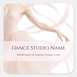 Dance Teacher Studio Pastel Pink Business スクエアシール