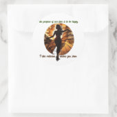 Dance Through Life：ハッピービーブステッカー ラウンドシール (バッグ)