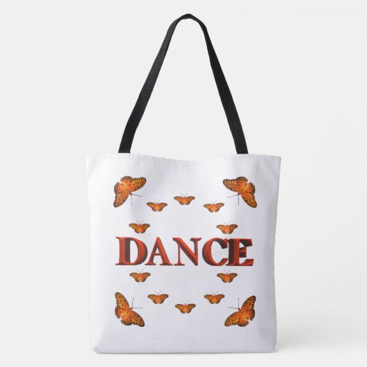 Dance with butterflies design トートバッグ (裏面)